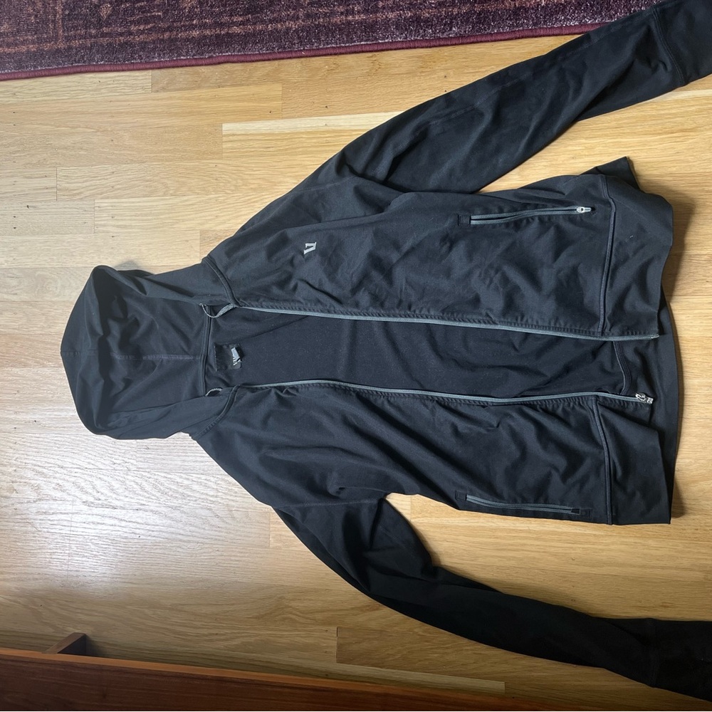 Vuori Jackson Stretch Hoodie Men's Size Small Black Full Zip Performance Jacket